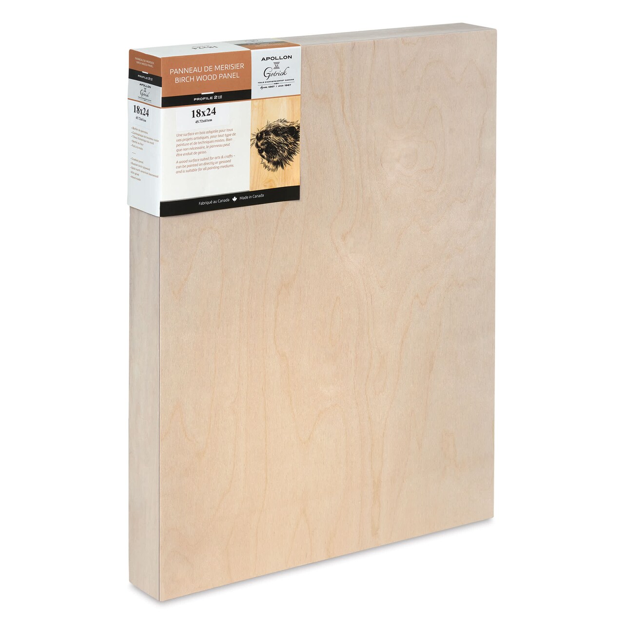 Apollon Gotrick Cradled Wood Panel - 18" x 24", 2-5/8" Profile